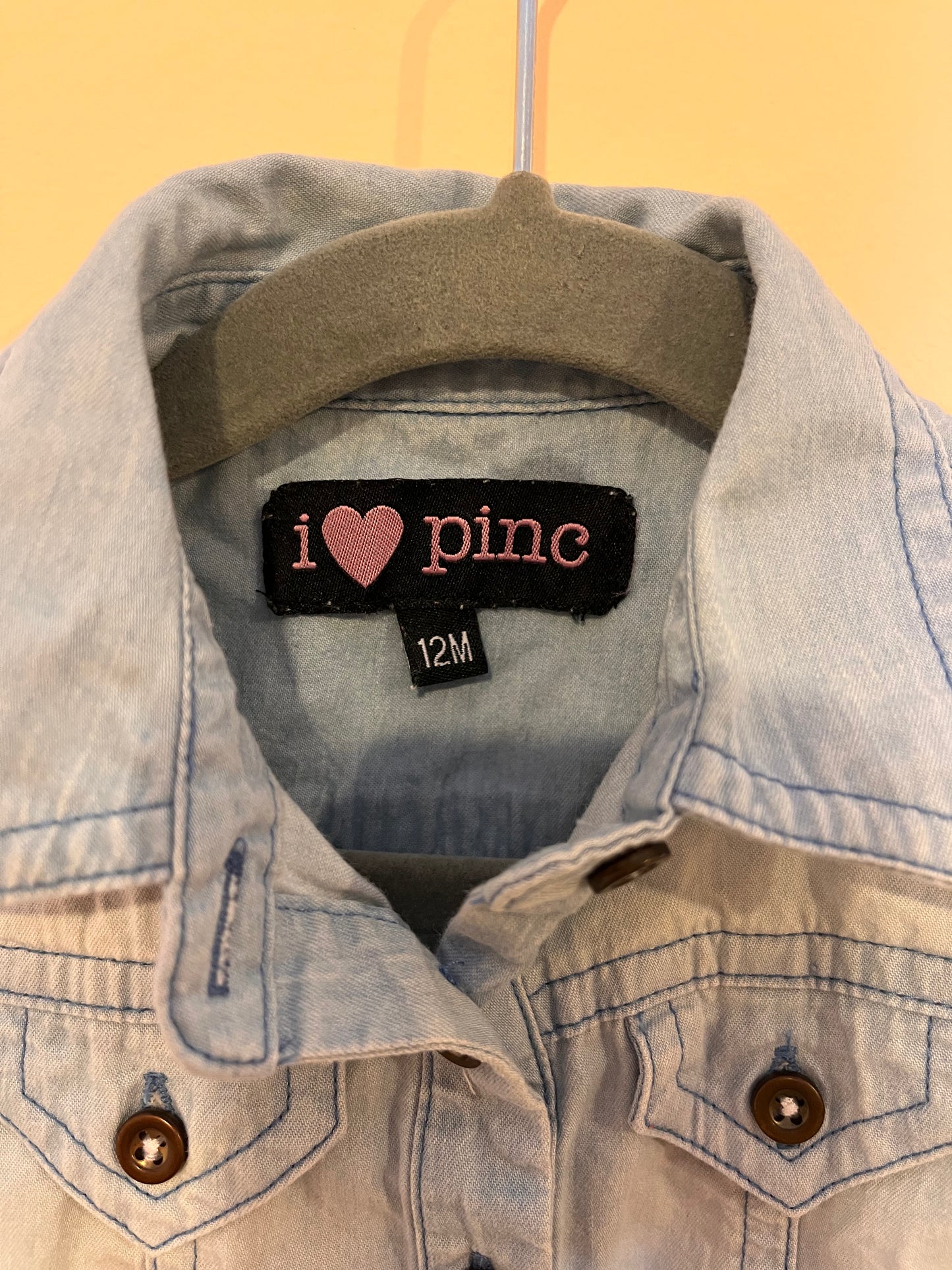 I ❤️ Pinc Denim Dress With Chiffon Skirt (12M)