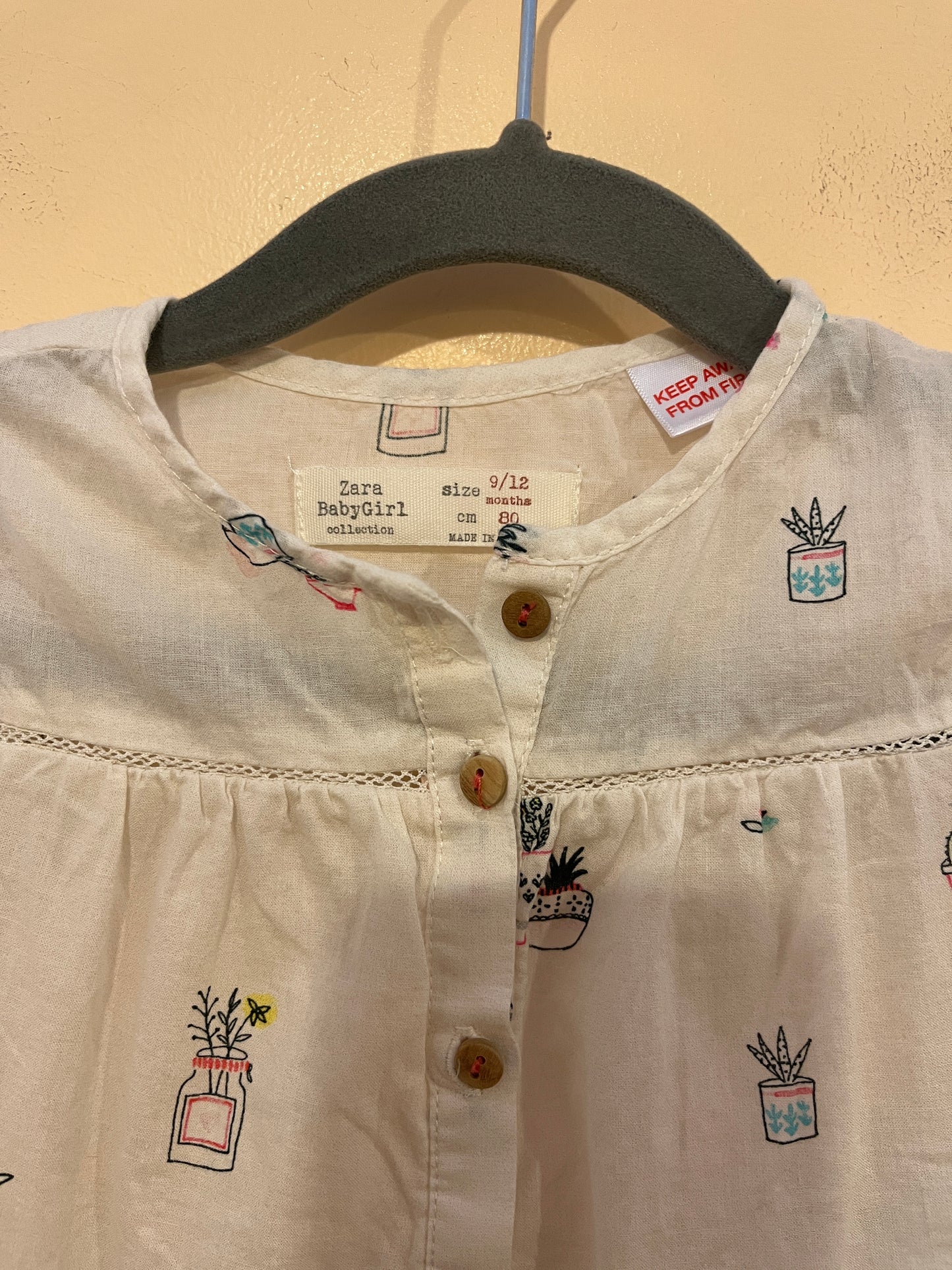 Zara Houseplant Peplum Blouse (9-12)