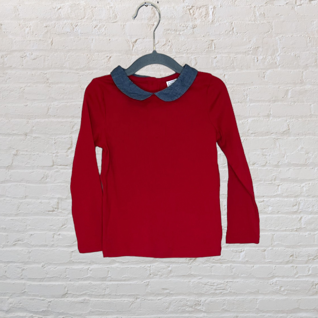 Gap Ribbed Peter Pan Collar Long-Sleeve (4T)