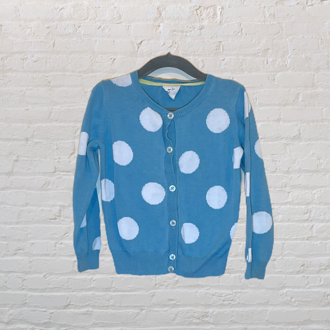 Mini Boden Polka Dot Knit Cardigan (4T)