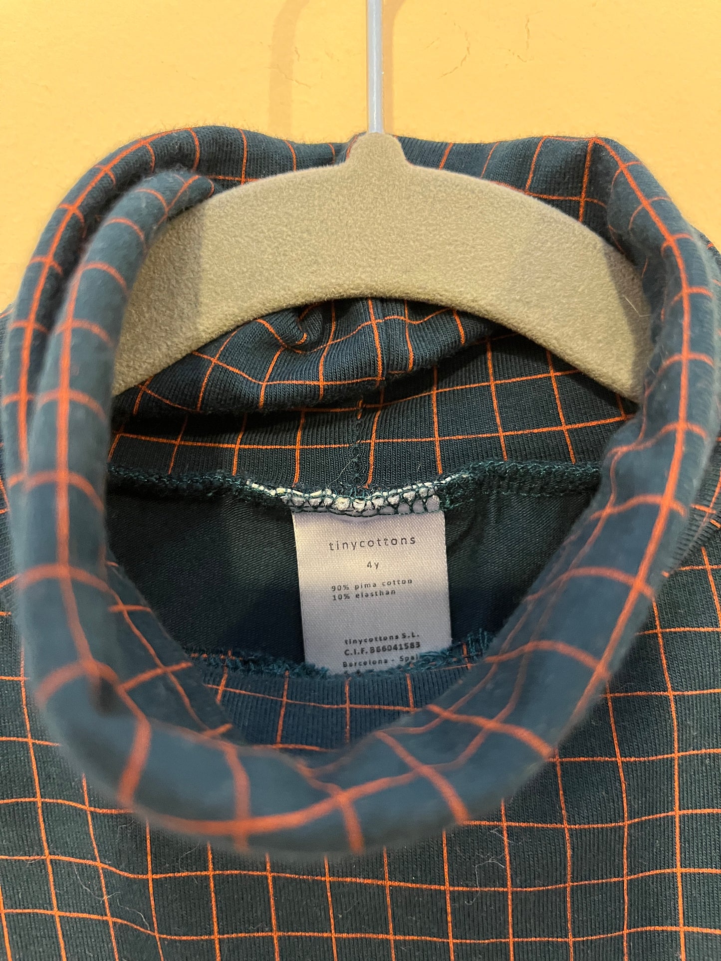 Tinycottons Turtleneck Grid Dress (4T)