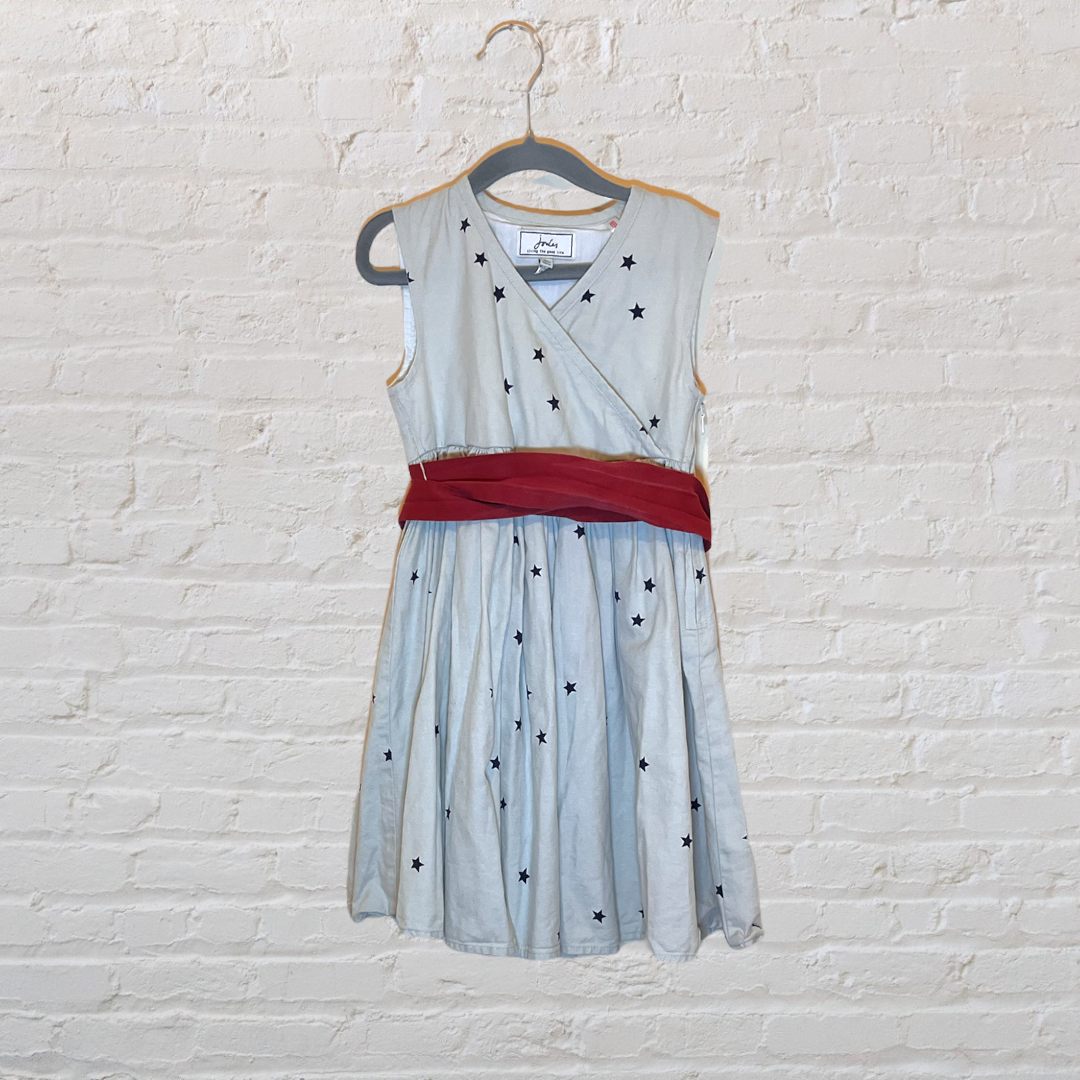 Joules Linen Star Dress With Waist Tie (4T)