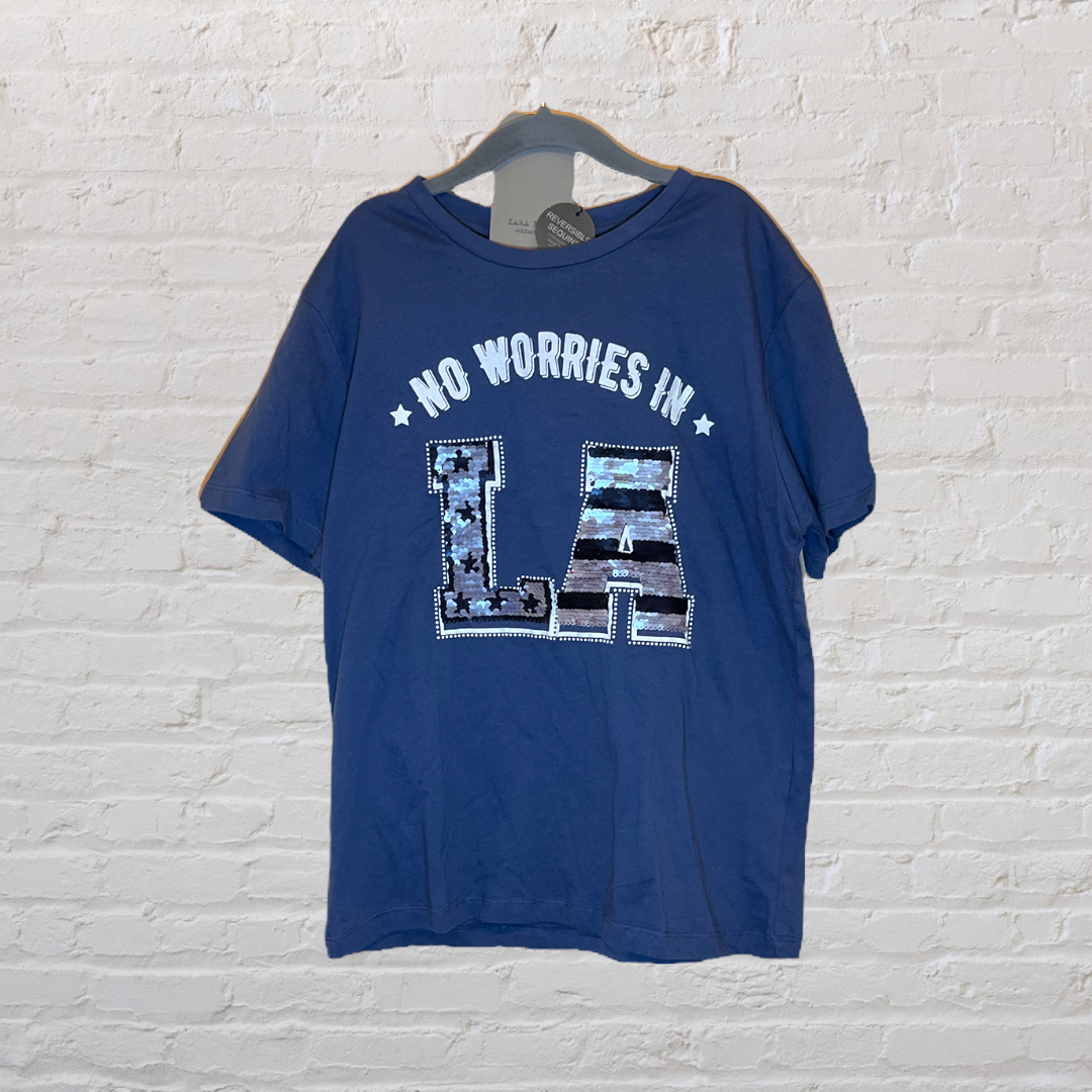 NEW! Zara "No Worries in LA" Flip Sequin T-Shirt (8)