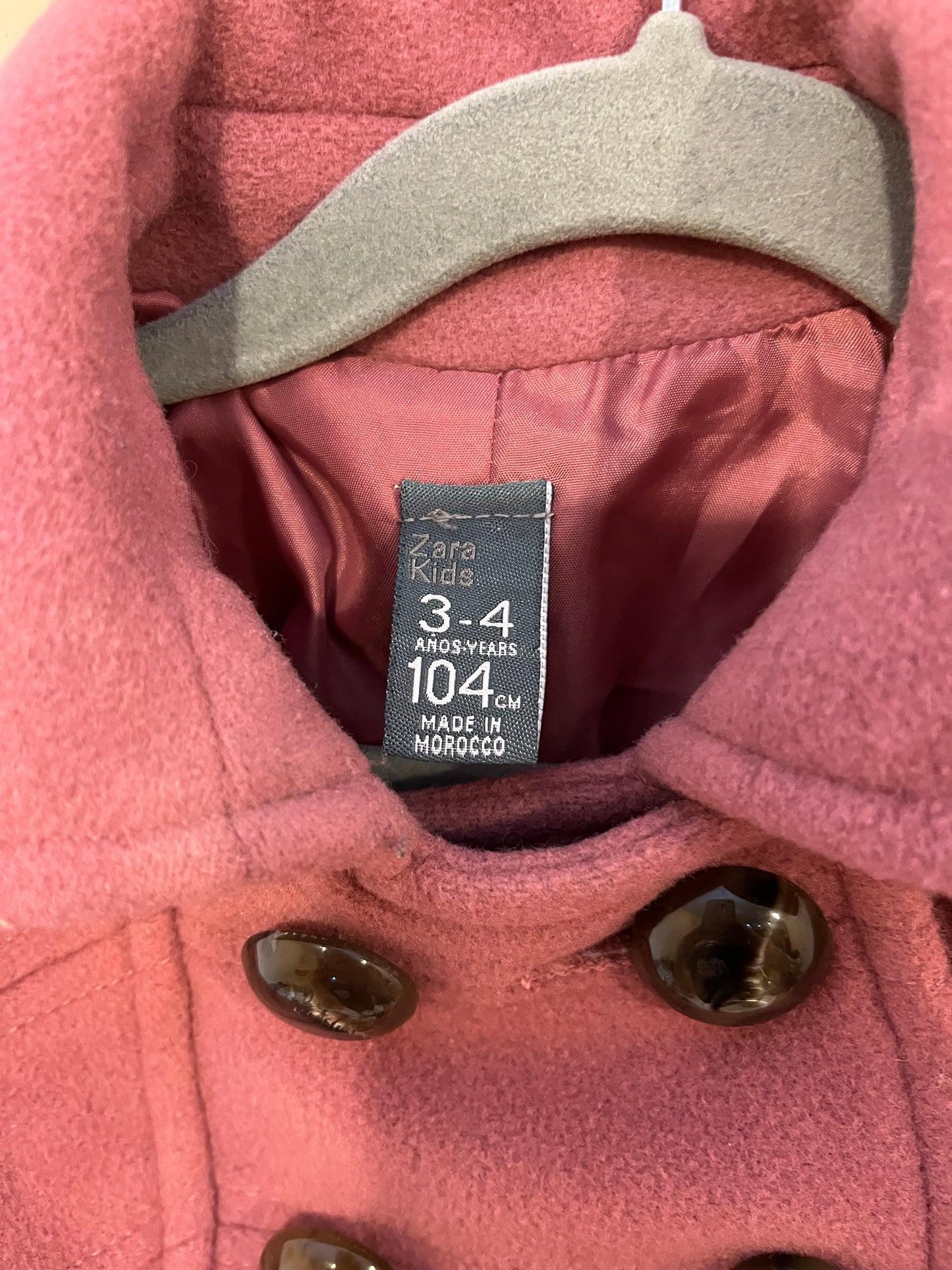 Zara Wool Blend Pea Coat (4T)
