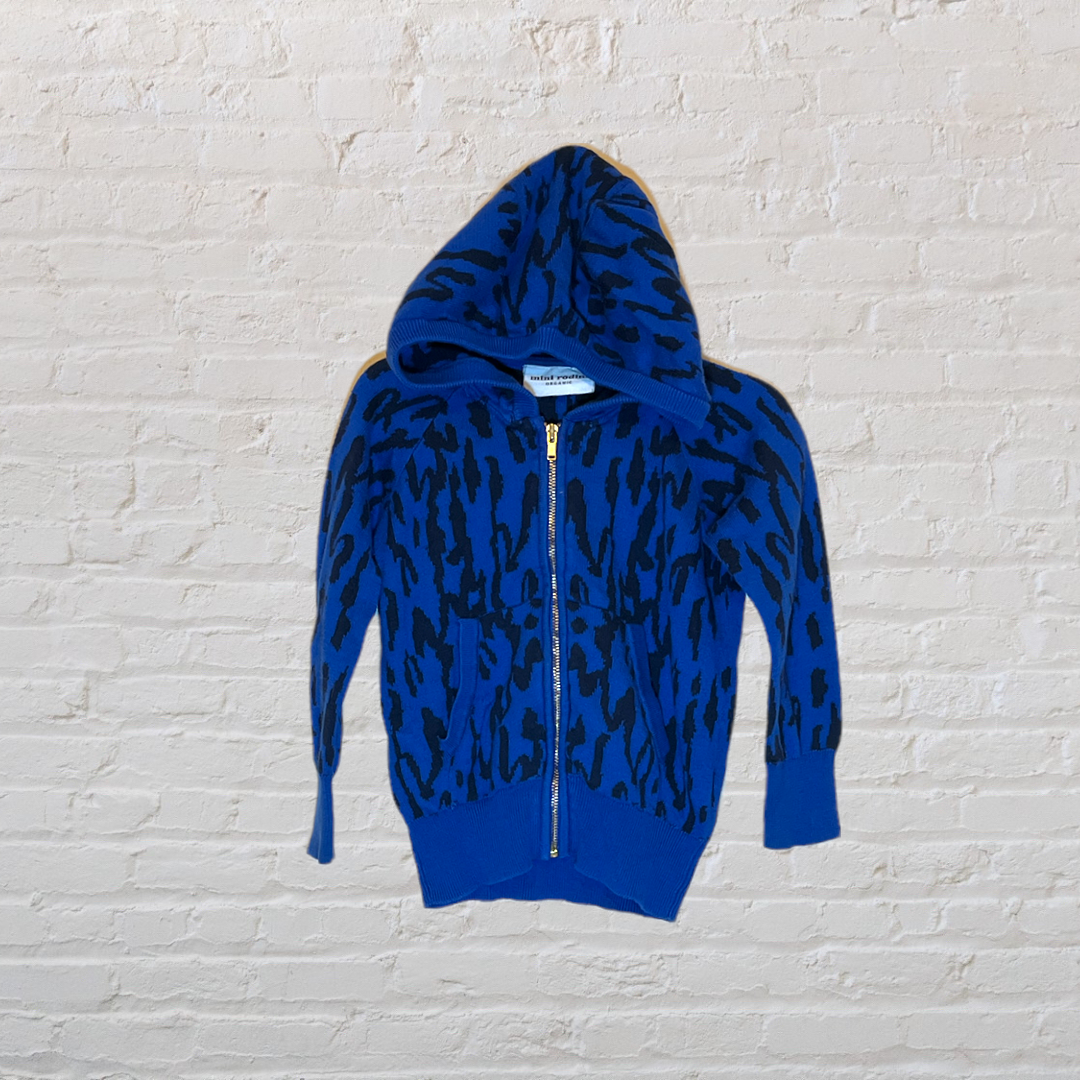 Mini Rodini Knit Animal Print Hoodie (12-18)