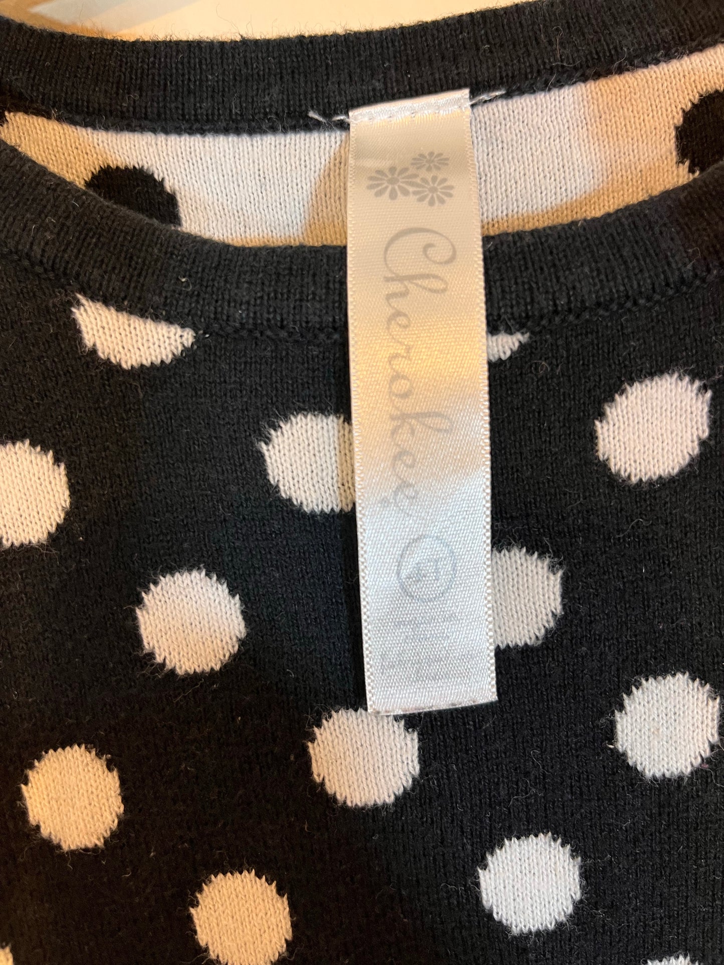 Cherokee Polka Dot Peplum Sweater (4T)