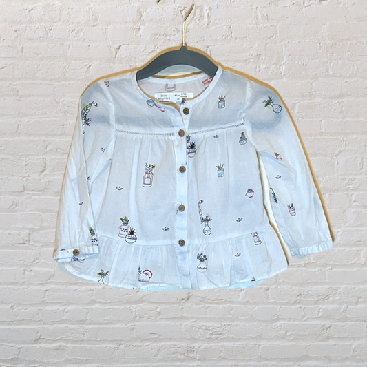 Zara Houseplant Peplum Blouse (9-12)