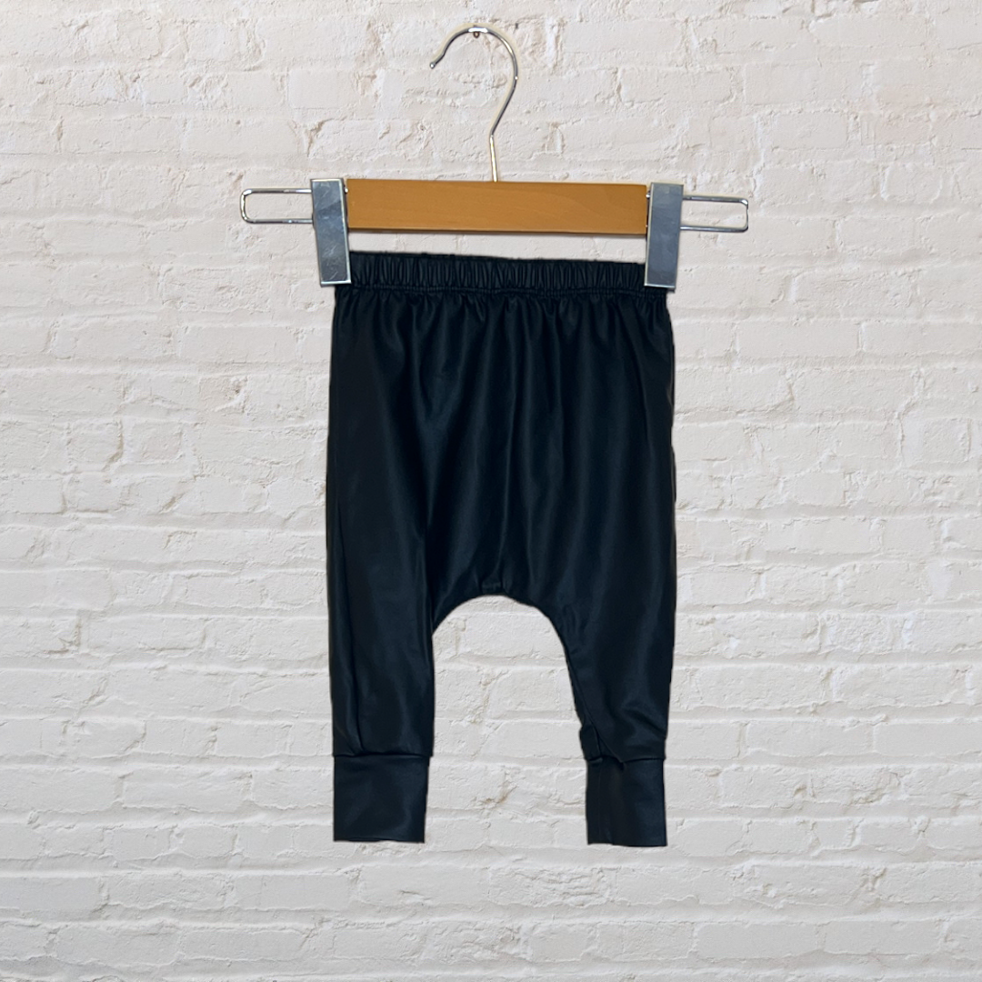Posh & Cozy Faux Leather Harem Joggers (3-6)