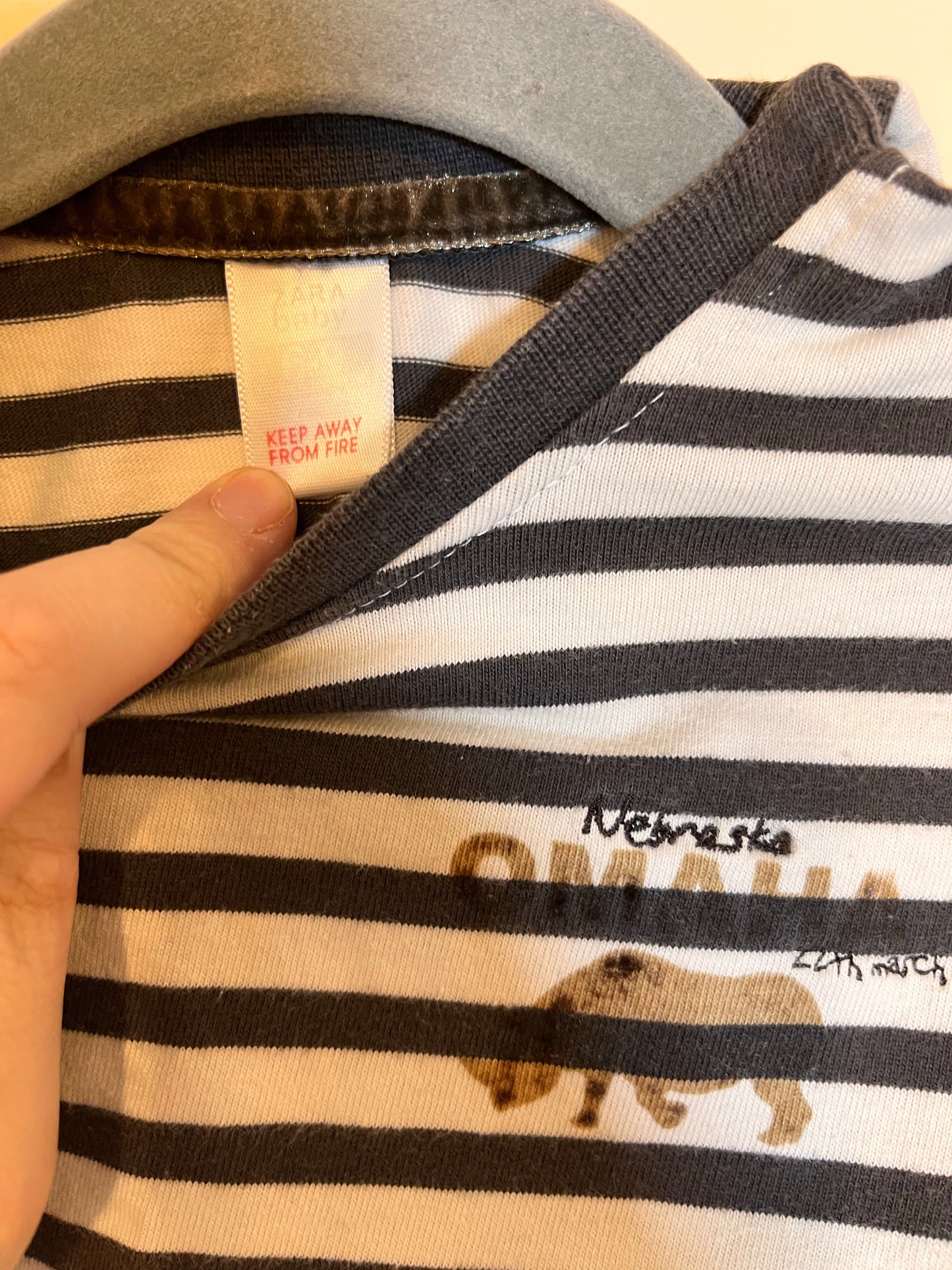 Zara "Omaha, Nebraska" Striped Long-Sleeve (6-9)