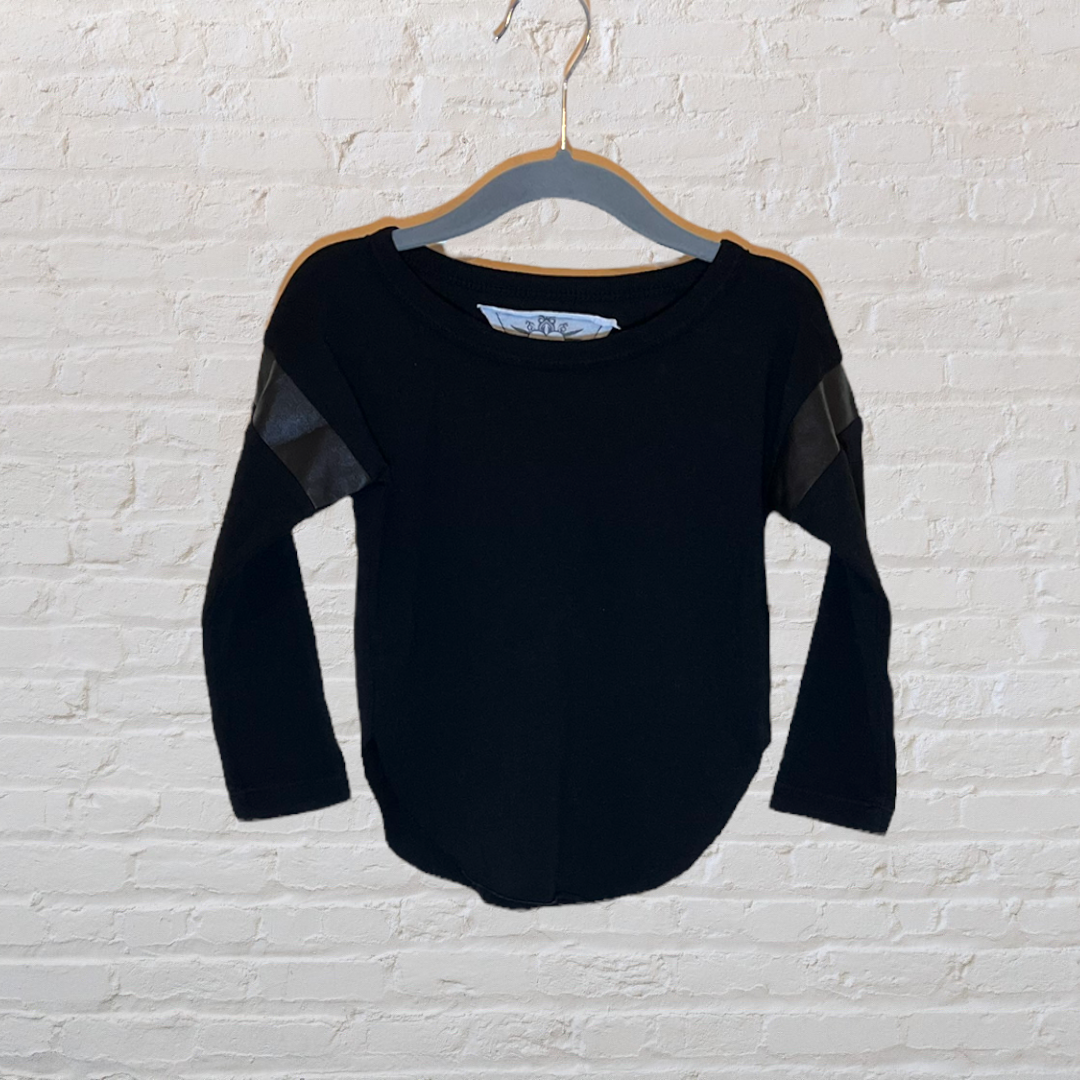 T2 Love Long-Sleeve With Faux-Leather Detail (2T)