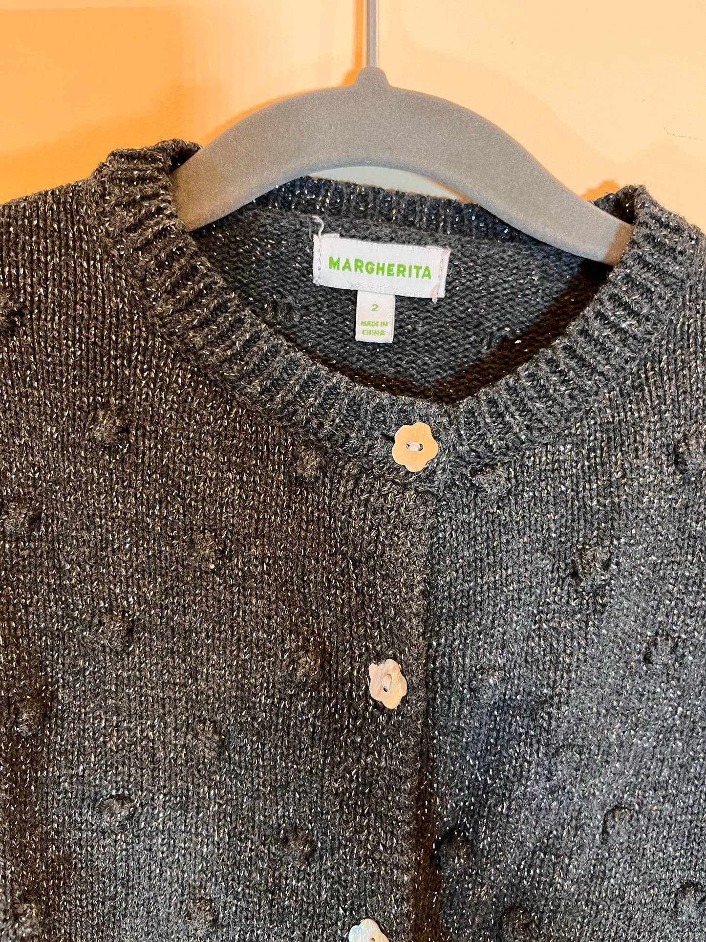Margherita Sparkly Knit Cardigan (2T)