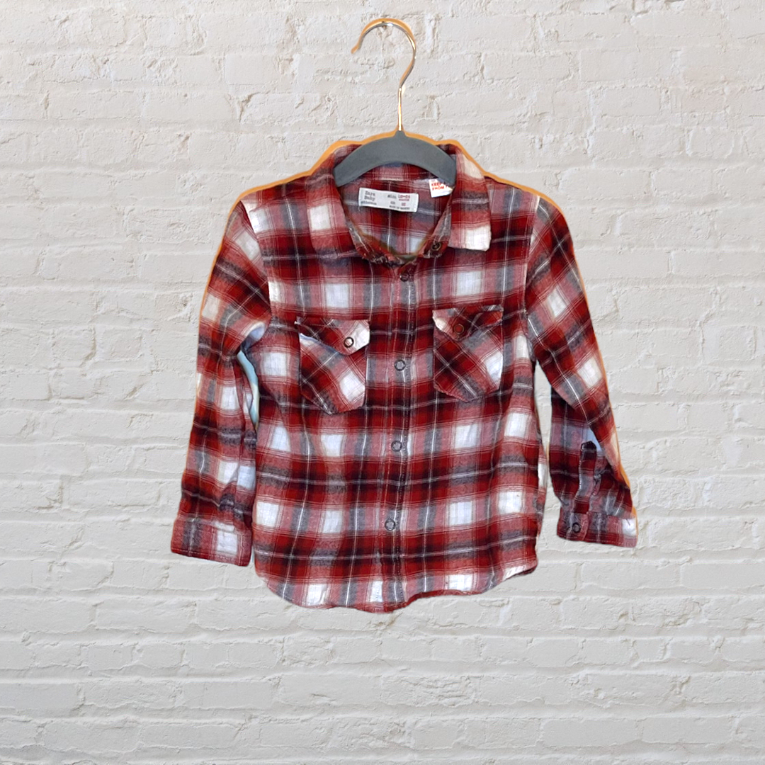 Zara Plaid Collared Shirt (18-24)