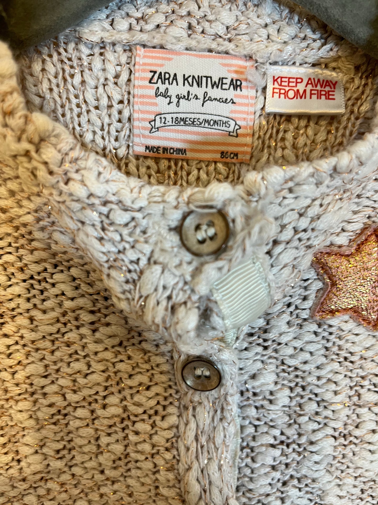 Zara Knit Sparkly Cardigan (12-18)