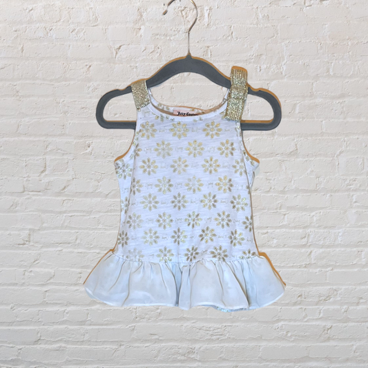 Juicy Metallic Print Peplum Tank (2T)