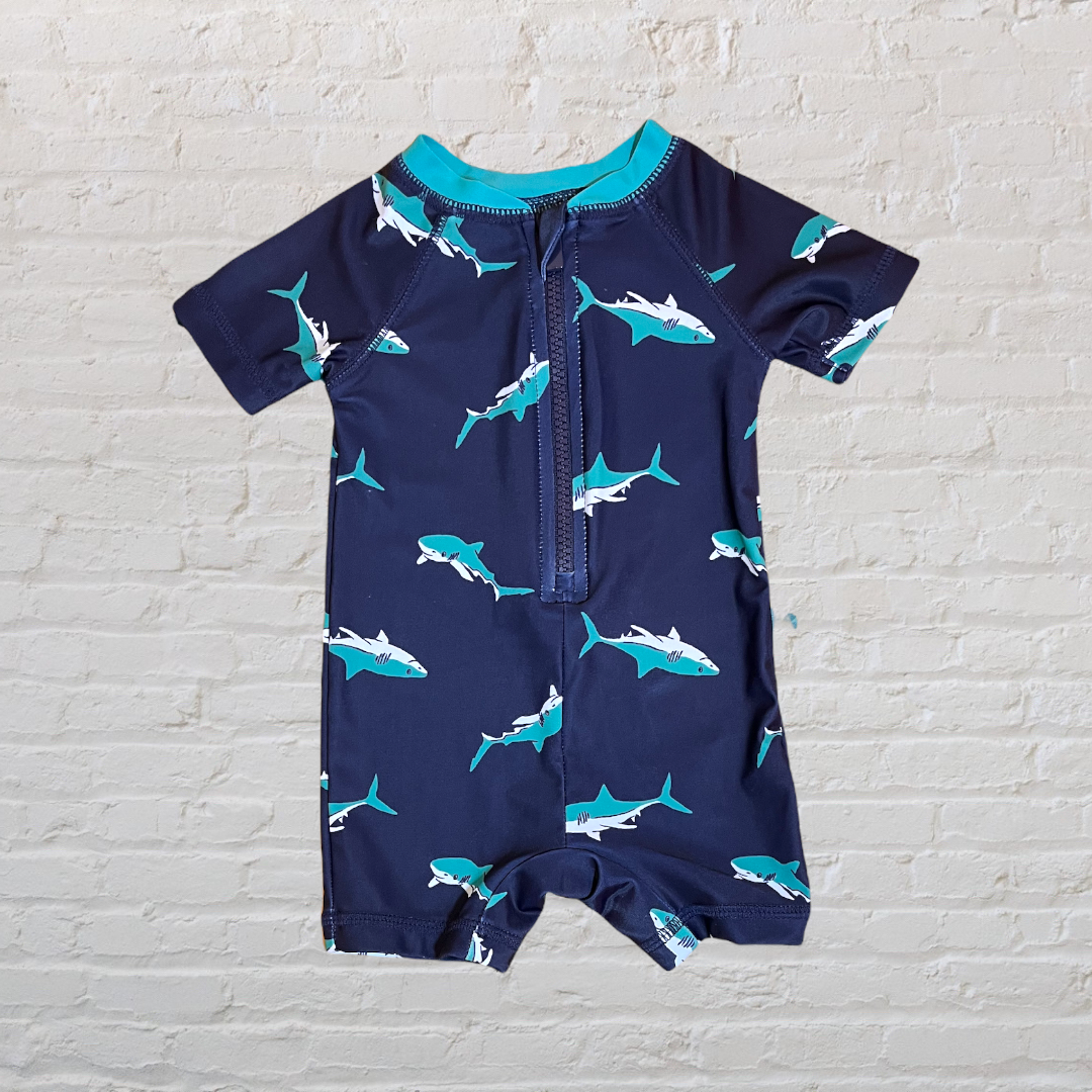 NEW! Old Navy Shark Rash Guard Swimsuit (3-6)
