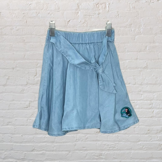 Deux Par Deux Toucan Patch Chambray Skirt