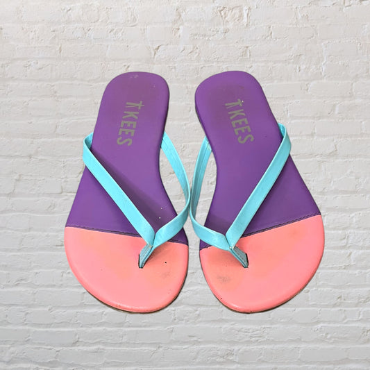 Tkees Leather Colour Blocl Flip Flops (Footwear 10)