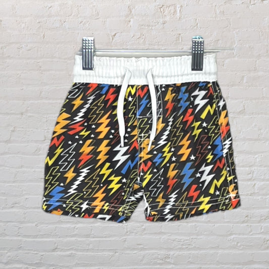Wes and Willy Ligtning Bolt Swim Trunks (24M)