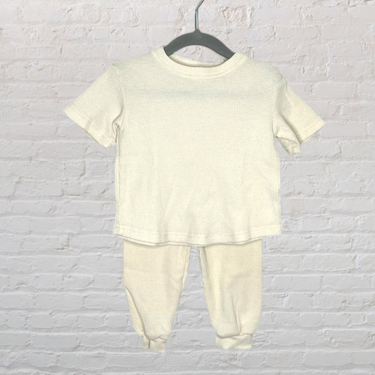Mikki Rae Short-Sleeved Waffle Lounge Set (2T)