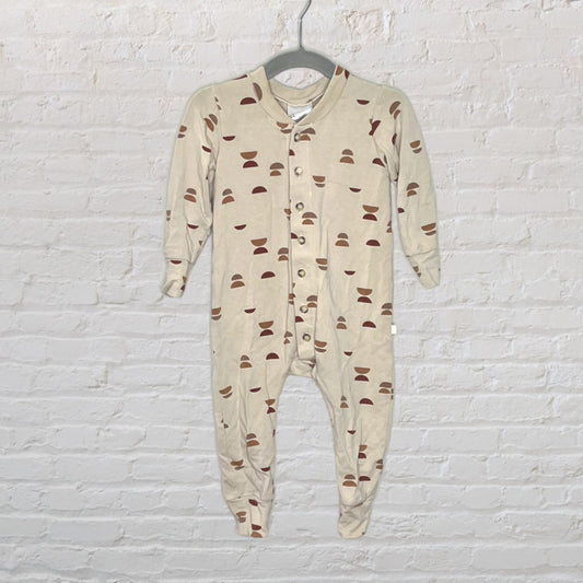 Jax and Lennon Bamboo Button-Down Semi-Circle Romper (6-12)