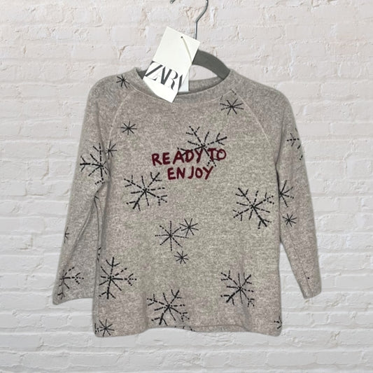 Zara 'Ready To Enjoy Fleece Snowflake Sweater (12-18)"