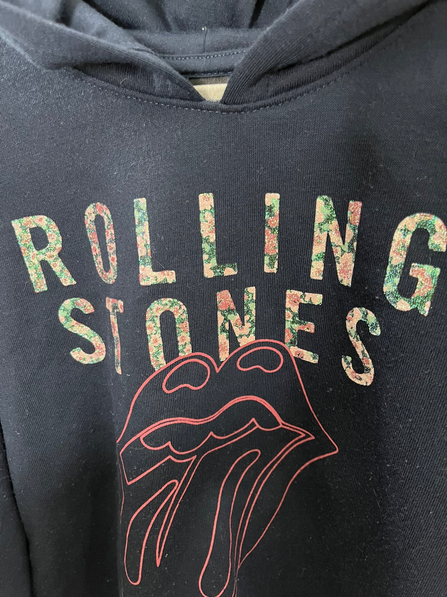 The Rolling Stones Glitter Print Hoodie (7-8)