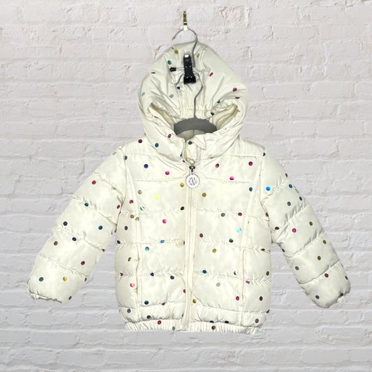 DKNY Metallic Polka Dot Puffer Jacket (2T)