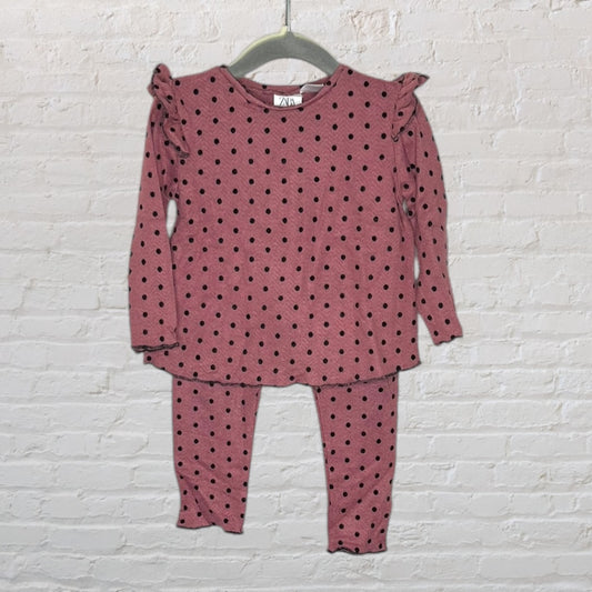 Zara Polka Dot Ruffle Lounge Set (18-24)