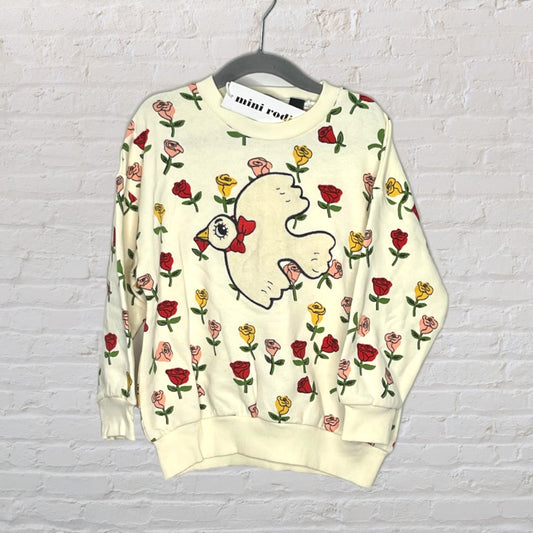 NEW! Mini Rodini Floral Dove Sweater (4-5)