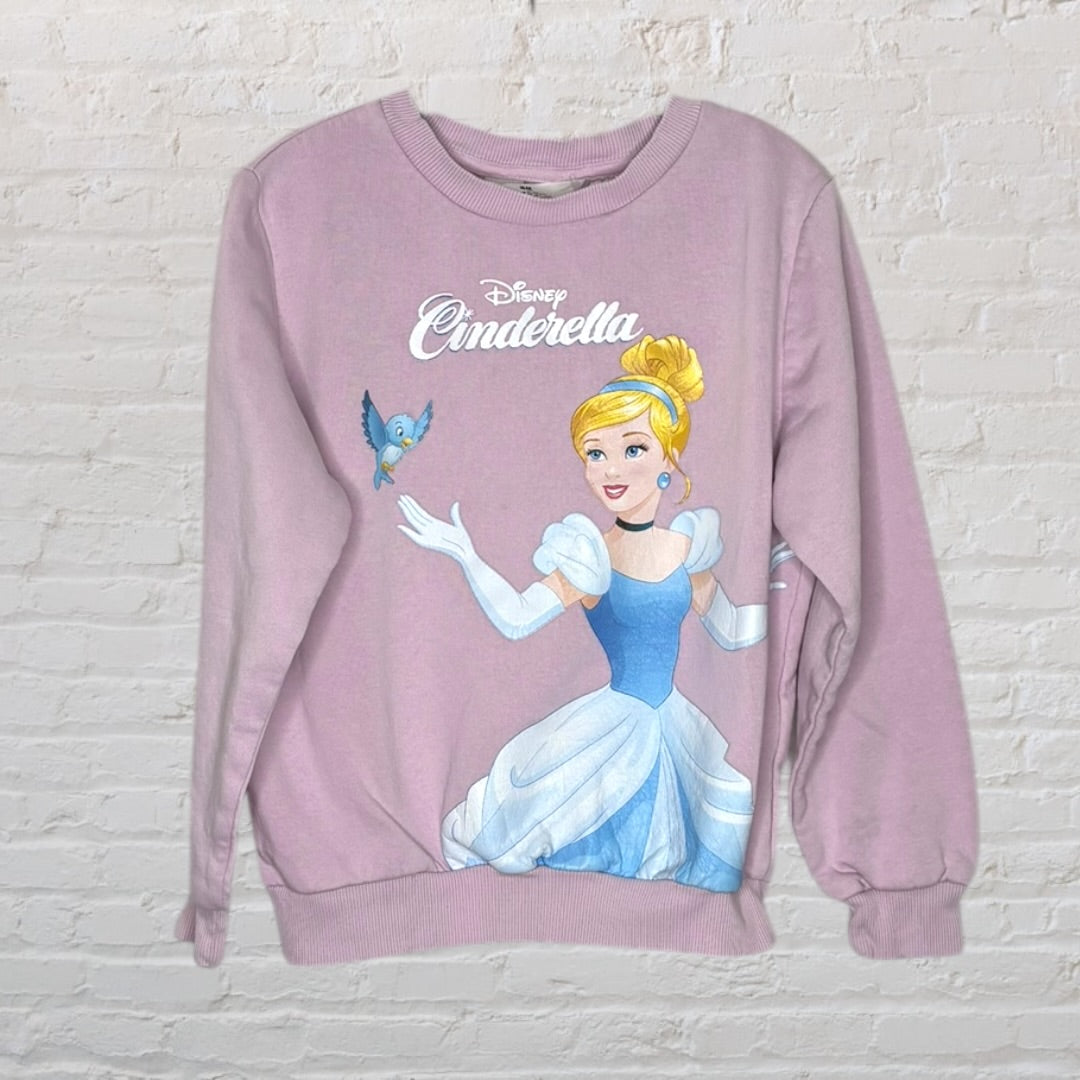 Lavender sweatshirt featuring a Disney Cinderella graphic with a bluebird.