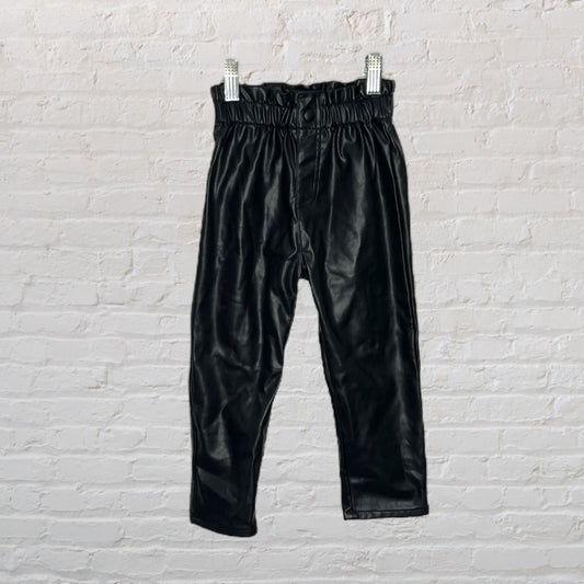 Zara Faux Leather Paperbag Pants (4T)