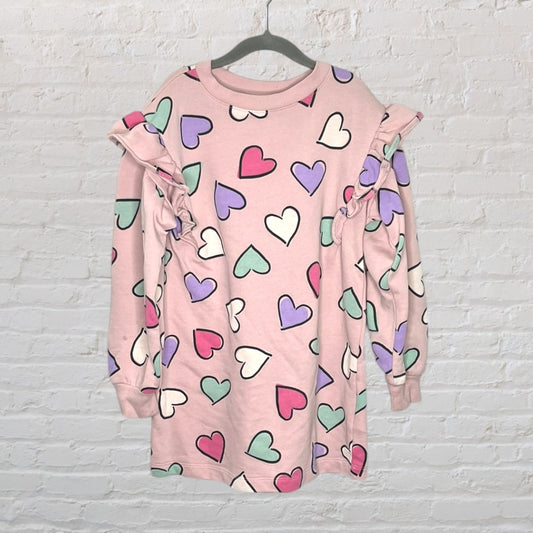 H&M Heart Print Ruffle Sweater Dress (8)