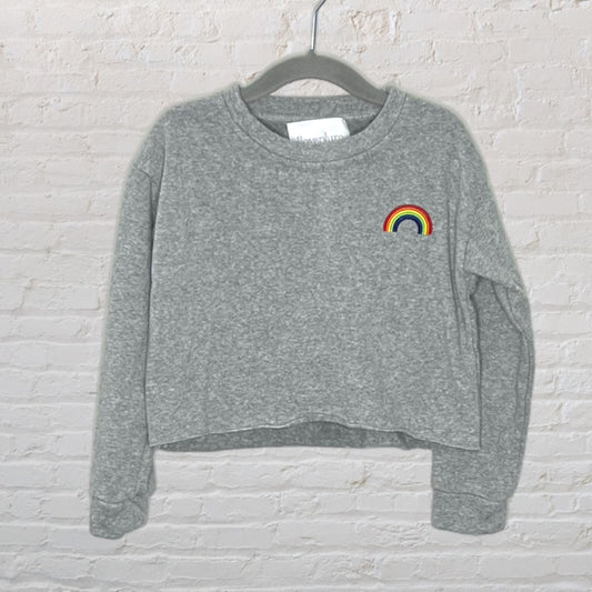 I Love Plum Cropped Rainbow Sweater (4-5)