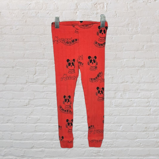 Mini Rodini Ribbed Mozart Panda Leggings (3T)