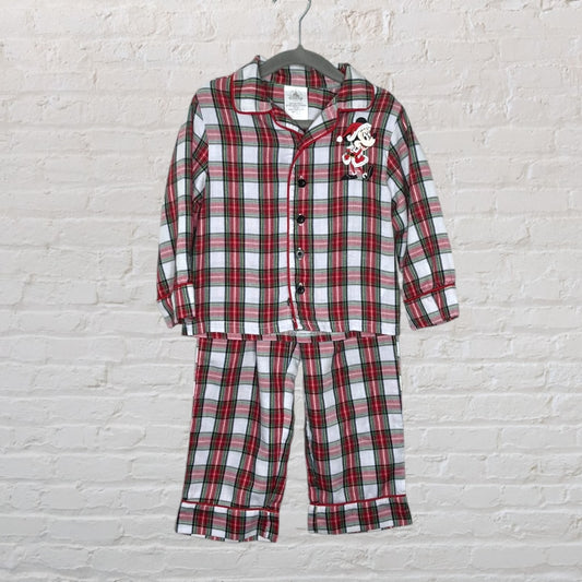 Disney Santa Mickey Plaid Pyjama S (4T)