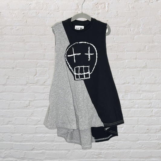 Nununu Skull Colour Block Swing Dress (4T)