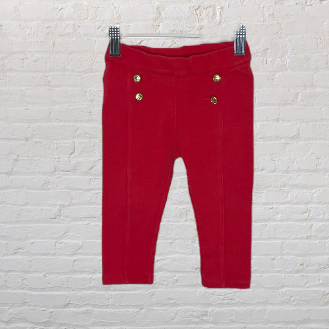 Janie and Jack Gold Button Ponte Leggings (6-12)