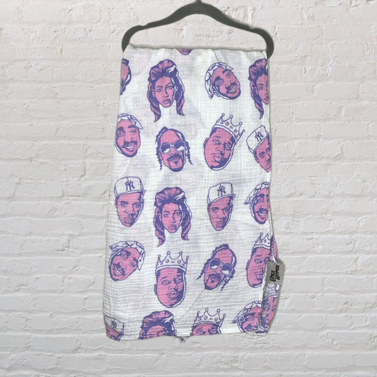 The Little Homie Hip Hop Stars Muslin Swaddle Blanket