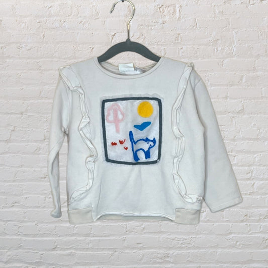 Zara Embroidered Cat Mural Sweater (2T)