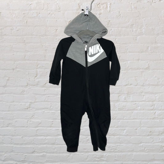 Nike Hooded Zip Colour Block Romper (12M)