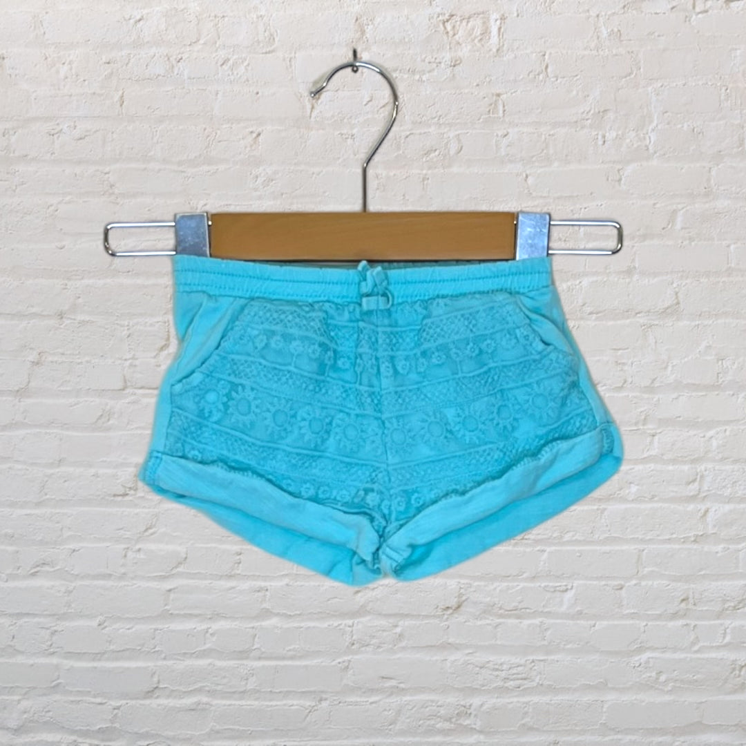 Zara Embroidered Tulle Overlay Shorts - 6-9