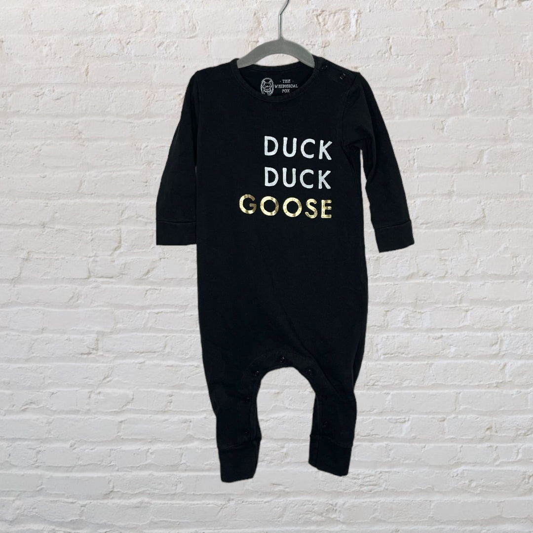 The Whimsical Fox 'Duck Duck Goose' Stretchy Harem Romper (2T)