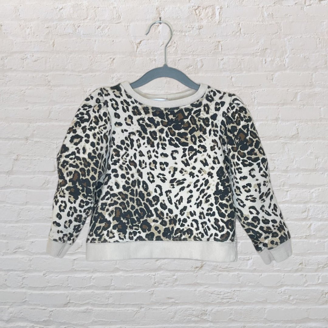 Zara Puff-Sleeve Leopard Print Sweater - 4T