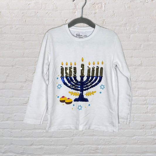 Shir.co Flip Sequin Hanukkah Sweater (4T)