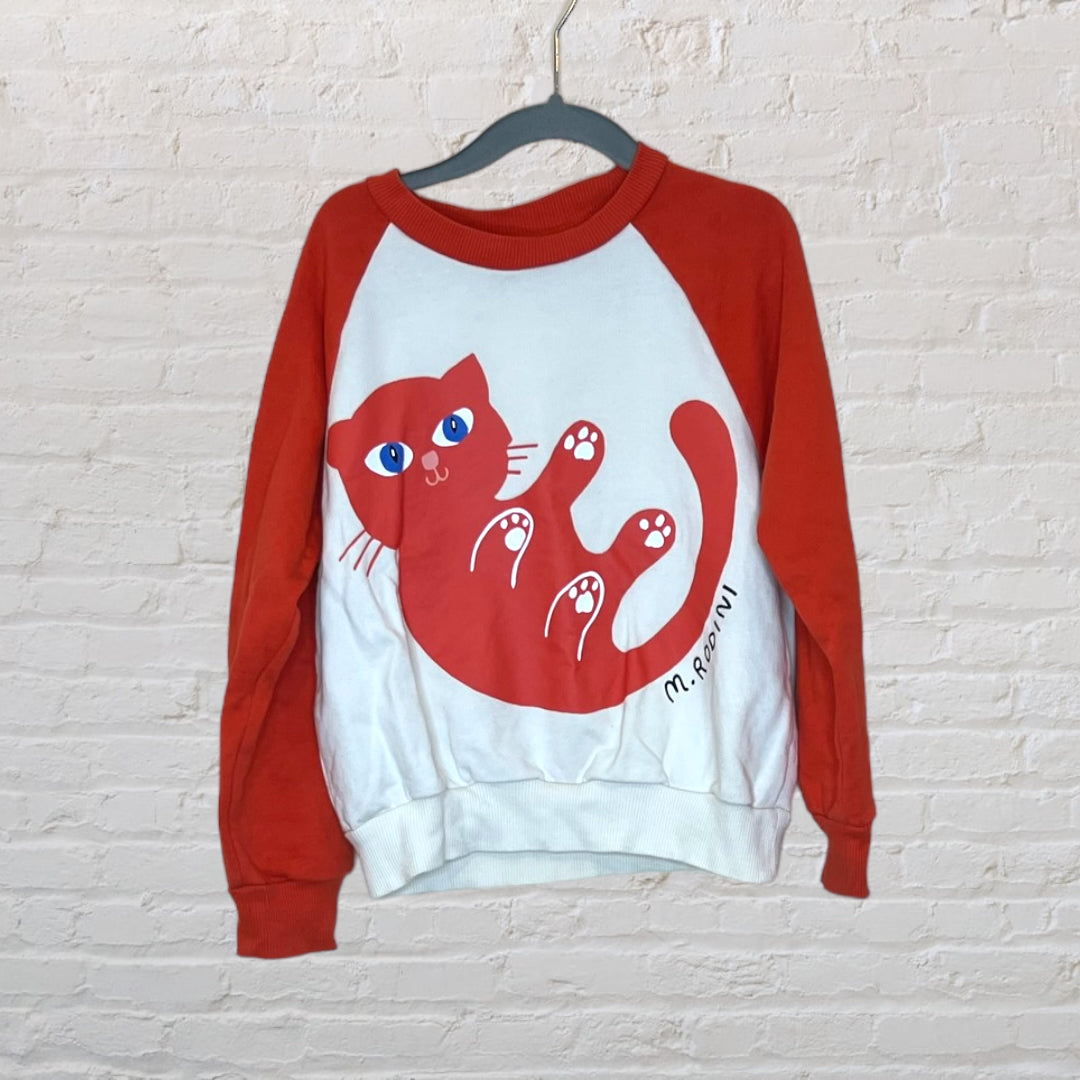 Mini Rodini Red Cat Sweater (4-5)