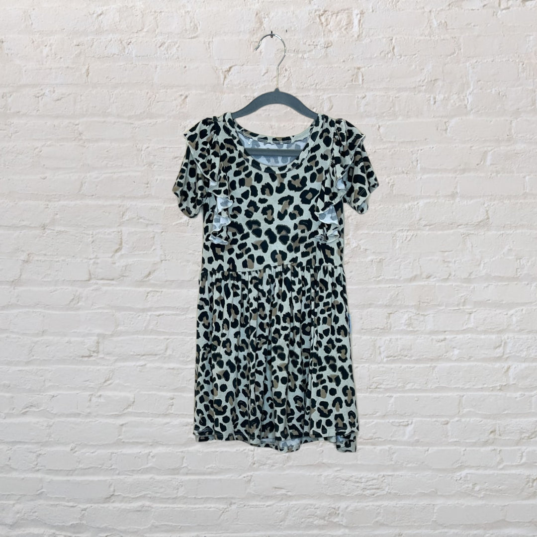 Milk+Coco Bamboo Leopard Print Ruffle Dress - 5T