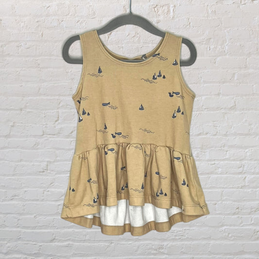 Lulu & Roo Boats & Whales Peplum Tank (4T)