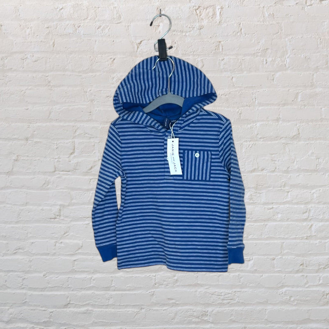 Janie and Jack Striped Hooded Long-Sleeve - 3T