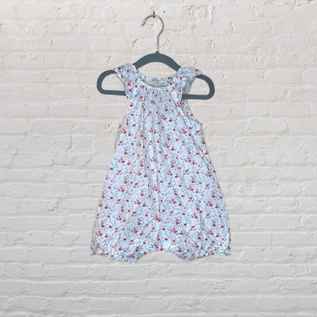 Petit Bateau Floral Ruffle Romper - 24M