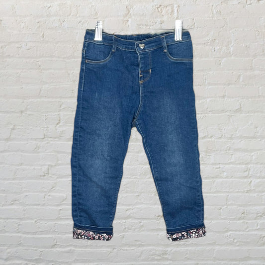 H&M Floral Lined Jeans (3T)